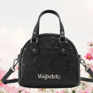 Embroidered Chopper Bowling Bag - Brown