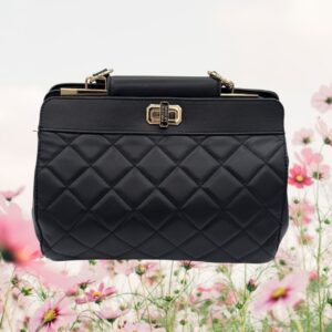 Badgley Mischka Quilted Black Handbag