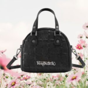 Embroidered Chopper Bowling Bag - Brown